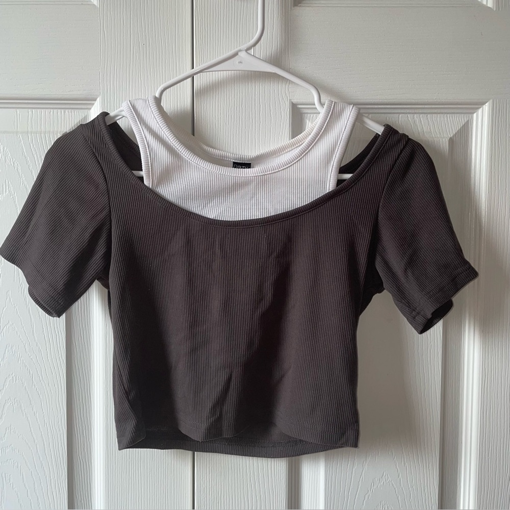 Women's Black Layered Crop Top